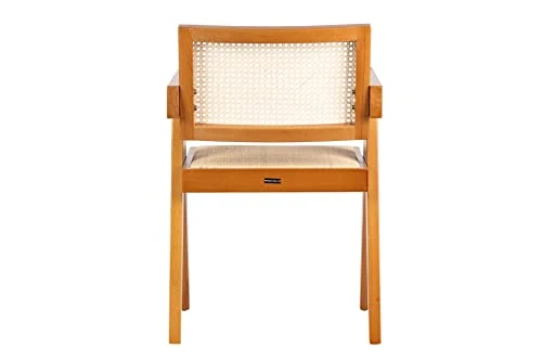 Adda Home Chaise, Bois d'orme/rotin, Marron, 56X61X84 CM