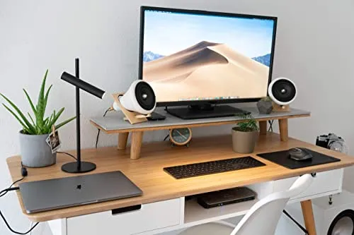 LUUK LIFESTYLE Lampe de table à LED, design esthétique minimaliste, lampe de bureau, lampe de lecture, lampe de chevet, contrôle tactile, luminosité réglable, luminaire d’appoint, noir mat