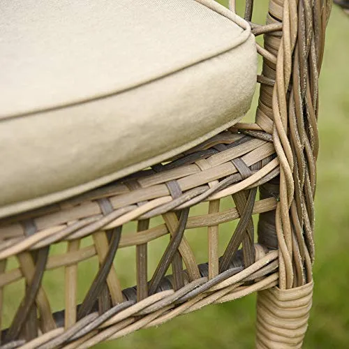 Outsunny Ensemble Bistro de Jardin Style bohème Chic 2 fauteuils avec Coussins + Table Basse résine tressée Beige