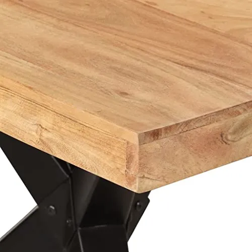 vidaXL Table à dîner Noir 180x90x77 cm Bois d'acacia Solide