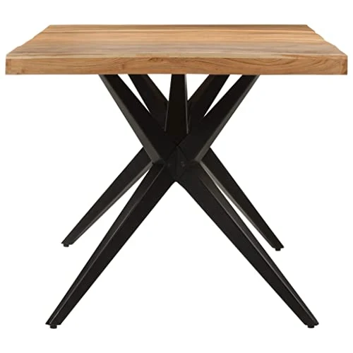 vidaXL Table à dîner Noir 180x90x77 cm Bois d'acacia Solide