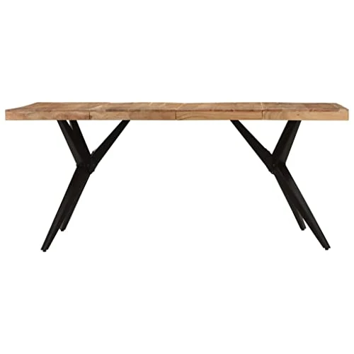vidaXL Table à dîner Noir 180x90x77 cm Bois d'acacia Solide