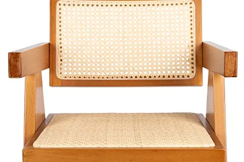 Adda Home Chaise, Bois d'orme/rotin, Marron, 56X61X84 CM