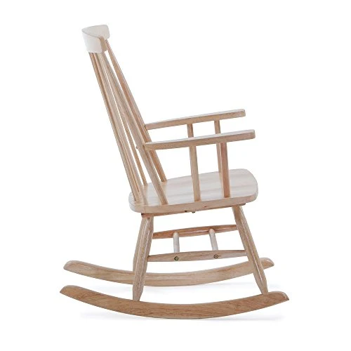 Kave Home - Fauteuil à Bascule Tenzo avec accoudoirs et Patins en Bois Massif de Caoutchouc