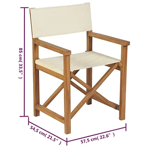 vidaXL Chaises de metteur en scène Pliantes 2 pcs Bois de Teck Massif