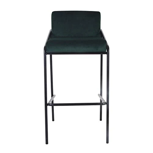 Damiware LEV Tabouret de Bar - Velours - Couleur Vert Foncé - Tabouret de Bar Assise 75 - Tabouret Bar Industriel Chic - Tabouret Velours - Assise Confortable - Qualité supérieure