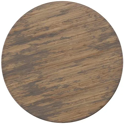 ASPECT Brockton Table Basse Ronde, Bois d'ingénierie, Brun/Noir, 80 x 80 x 35 cm