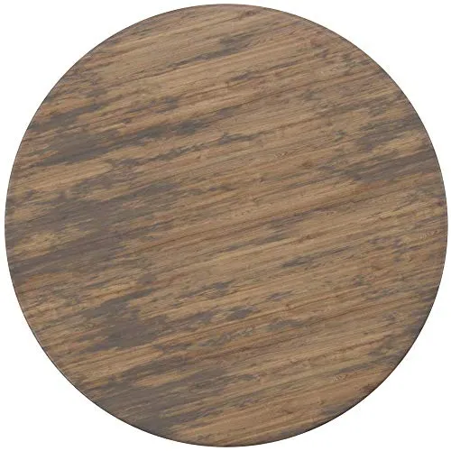 ASPECT Brockton Table Basse Ronde, Bois d'ingénierie, Brun/Noir, 80 x 80 x 35 cm