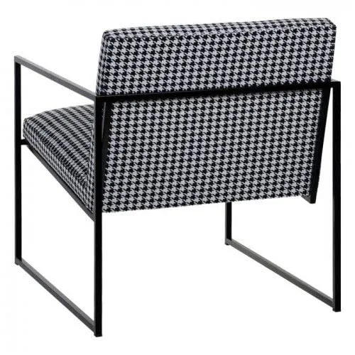 DENZZO - Fauteuil Noir 73cm Pied DE Poule