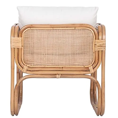 Casa Moro Fauteuil en rotin BIMA avec 2 coussins - Extra large - En rotin naturel - Qualité - Style bohème chic - Fauteuil rétro - Pour jardin, terrasse, salle à manger - CF2221