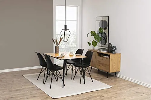 AC Design Furniture Emanuel Dining Chair, Polyester, Noir, L : 54 x l : 48,5 x H : 85,5 cm