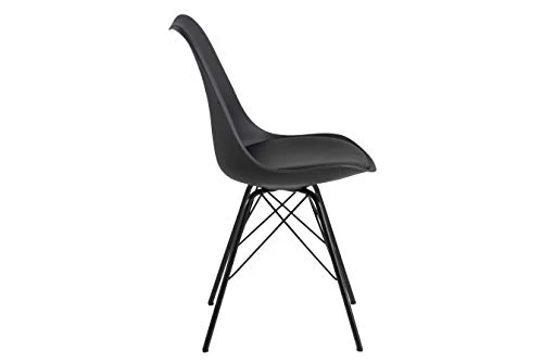AC Design Furniture Emanuel Dining Chair, Polyester, Noir, L : 54 x l : 48,5 x H : 85,5 cm