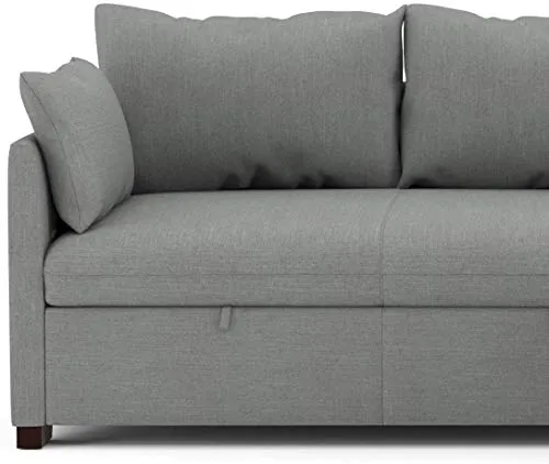BUDWING Orlando Canapé Convertible d'angle Lit Chaise Longue Coffre Réversible Droite et Gauche Gris