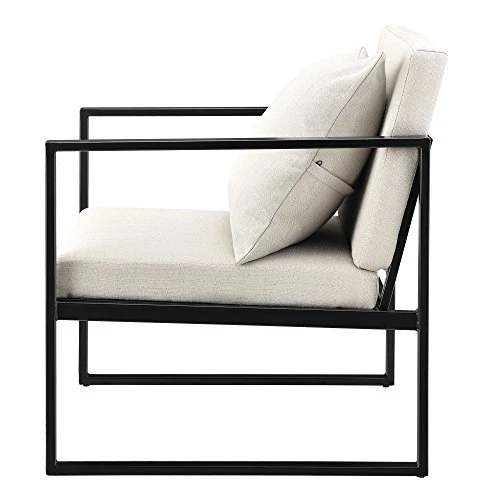 Lot de 2 Fauteuils Design de Salon avec Accoudoirs Siège et Dossier Rembourrré Armature Solide Housse en Polyester 70 x 60 x 60 Sable
