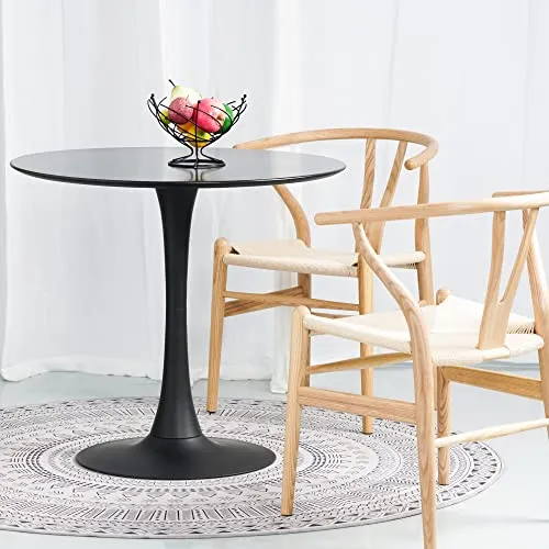Tomile Wishbone Chaise en Y - En bois massif - Avec rotin - 2 chaises pour cuisine, salle à manger - Bois de frêne naturel