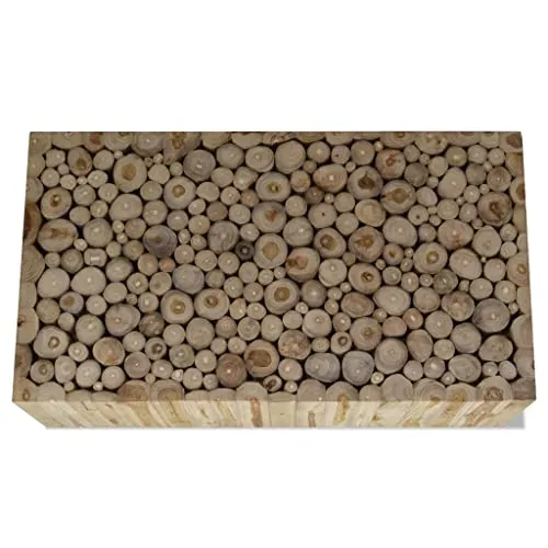 vidaXL Teck Authentique Table Basse 50x50x35 cm Table d'Appoint Meuble Canapé