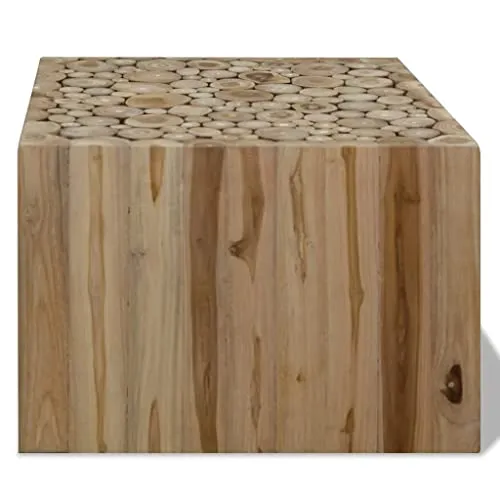 vidaXL Teck Authentique Table Basse 50x50x35 cm Table d'Appoint Meuble Canapé