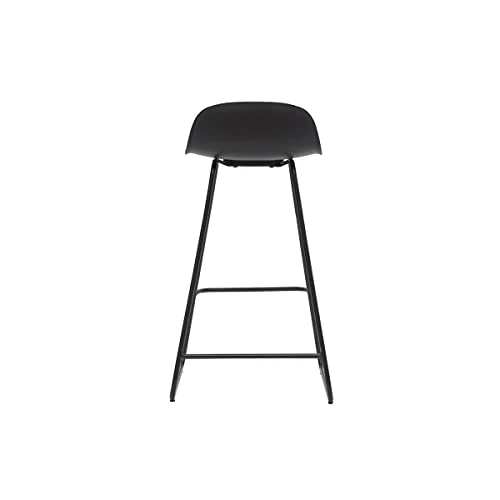 Miliboo Tabourets de Bar Design Noirs H65 cm (Lot de 2) Ella