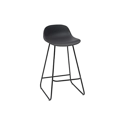 Miliboo Tabourets de Bar Design Noirs H65 cm (Lot de 2) Ella