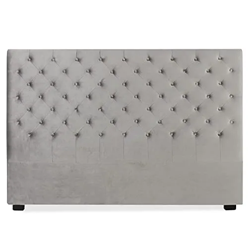 INTENSE DECO Tête de lit capitonnée Constance 180cm Velours Gris