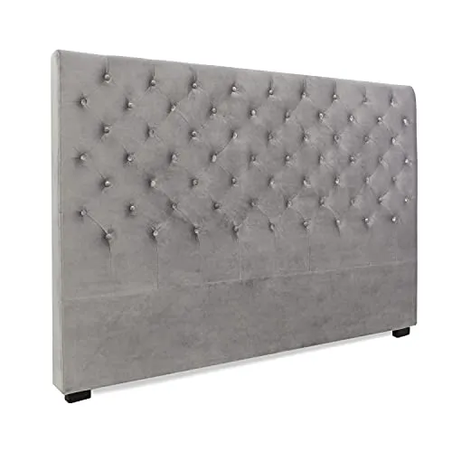 INTENSE DECO Tête de lit capitonnée Constance 180cm Velours Gris