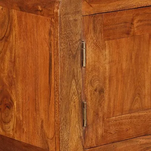 vidaXL Buffet avec Finition en Bois de Sesham Armoire Latérale Meuble de Rangement avec 2 Placards et 2 Tiroirs Intérieur 120x30x75 cm Bois Massif