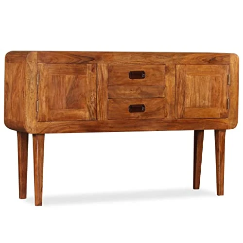 vidaXL Buffet avec Finition en Bois de Sesham Armoire Latérale Meuble de Rangement avec 2 Placards et 2 Tiroirs Intérieur 120x30x75 cm Bois Massif