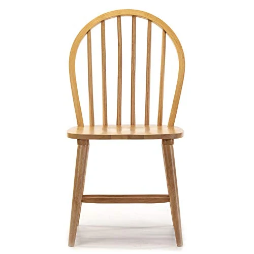 VS Venta-stock Pack 2 chaises Clarck Couleur chêne, Bois Massif, 48 cm (Longueur) 48 cm (Profondeur) 92 cm (Hauteur)