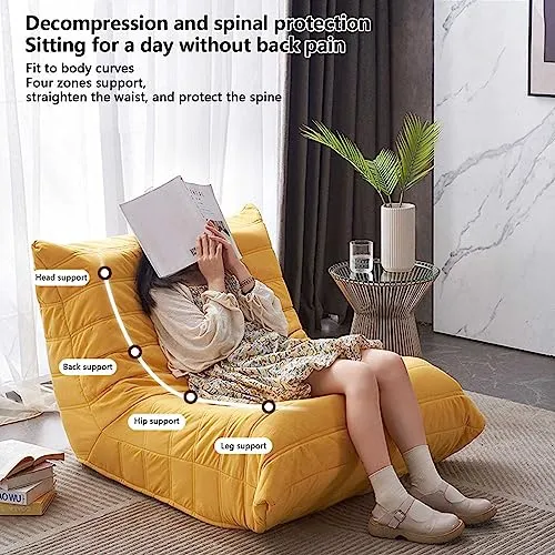LCYZ Chaises Sac Haricots Géants Chaise Canapé Paresseux Chaise Jeu Au Sol Chaise Canapé Rembourrée Pliante Salle De Séjour, Chambre, White