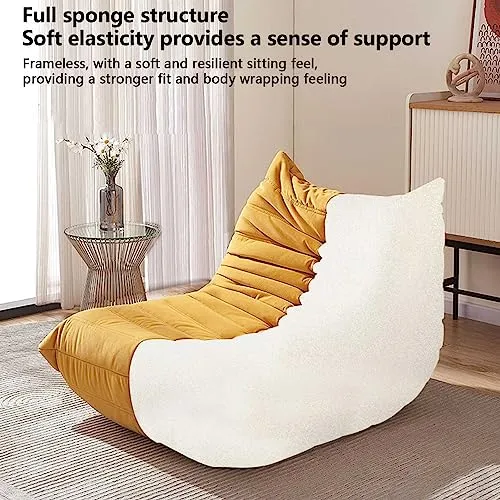 LCYZ Chaises Sac Haricots Géants Chaise Canapé Paresseux Chaise Jeu Au Sol Chaise Canapé Rembourrée Pliante Salle De Séjour, Chambre, White