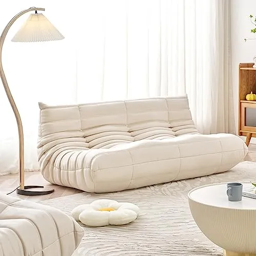 ISolay Canapé Chaise Technologie Portable Chaise Longue en Cuir, Design À 4 Plis, Canapé Moderne en Forme de Sac de Haricots, pour Salon/Chambre À Coucher, 175X70cm