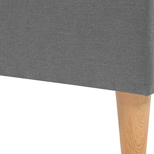 IDMarket - Lit Double scandinave Balta 140 x 190 CM Tissu Gris Clair