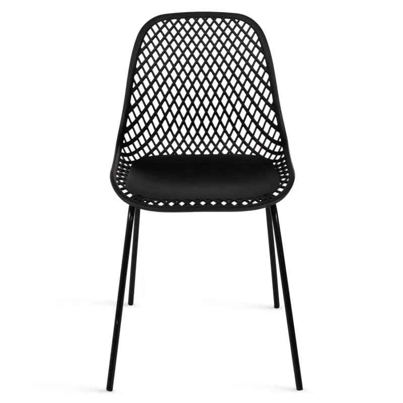 IDMarket - Lot de 4 chaises Maelys Noires Pied métal pour Salle à Manger