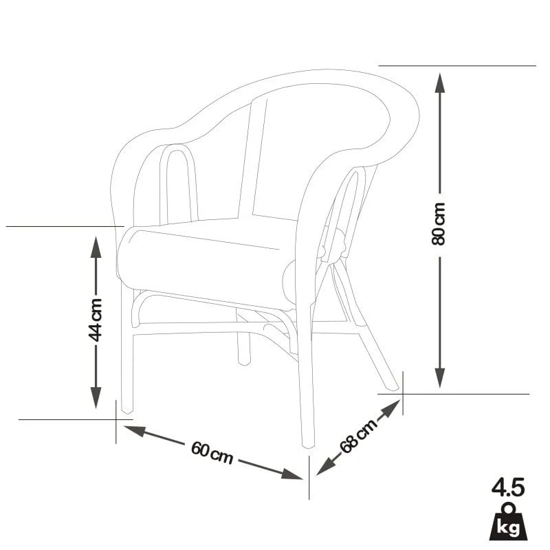 PACIFIC linea Fauteuil OLOT - Osier/Rotin