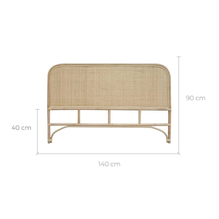 Rendez-Vous Deco - Tête de Lit en Rotin - Idéale pour lit 140 x 190 - Modèle Grace - Inspiration Bohème Chic - L.140 cm x H.90 cm - 4 kg