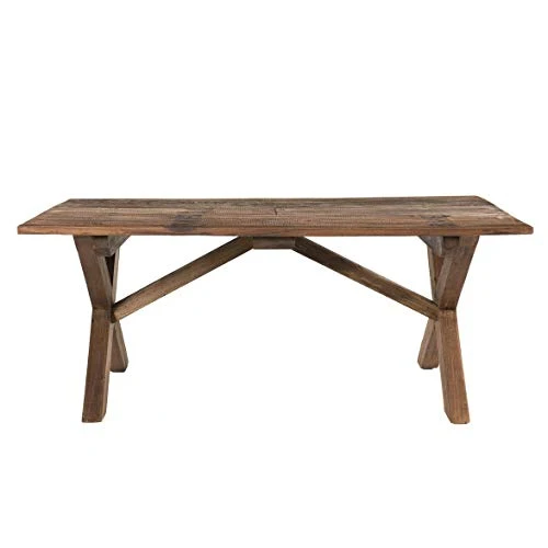 MACABANE Table Basse 110x60cm en Bois recyclé Pieds croisés-Esprit Brocante, 114x65x20