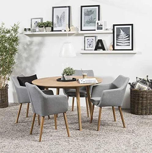 AC Design Furniture Pernille Table à Manger Ronde, Ø: 120 x 75,5 cm, Chêne, Bois, 1 pc