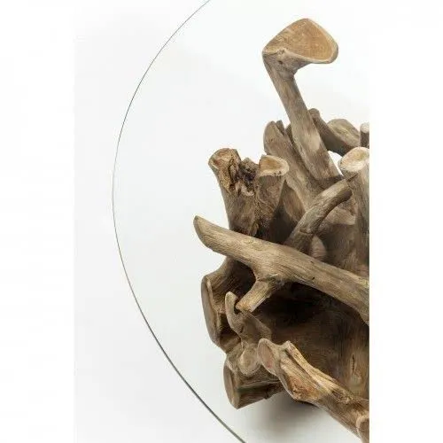 Kare Design - Table Basse Plateau Rond Pied Bois flotté Roots