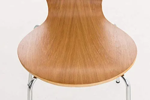 Chaise Empilable Calisto en Bois - Assise Ergonomique - Chaise de Salle d'Attente en Bois Chaise, Hauteur Assise 45 cm -Couleurs au Choix:, Couleur:chêne