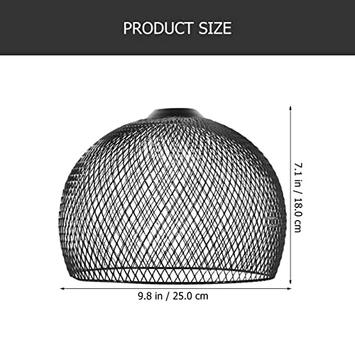 Zerodeko Abat-Jour De Suspension Noir Accessoires D'abat-Jour De Suspension Industrielle En Maille Rétro En Métal/Abat-Jour De Lumière De Couloir Adapté À La Prise E26 / E27light (3)