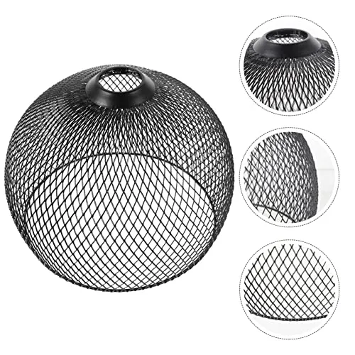 Zerodeko Abat-Jour De Suspension Noir Accessoires D'abat-Jour De Suspension Industrielle En Maille Rétro En Métal/Abat-Jour De Lumière De Couloir Adapté À La Prise E26 / E27light (3)