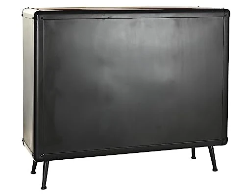 PEGANE Commode, Meuble de Rangement en Bois de Sapin et métal Coloris Noir - Longueur 114 x Profondeur 42 x Hauteur 96 cm