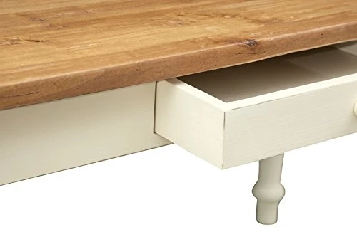 Biscottini Bureau Vintage Bois 140 x 80 x 80 cm | Bureau en Bois ou Table de Cuisine avec tiroir | Table a Manger pour la Cuisine | Table Bois