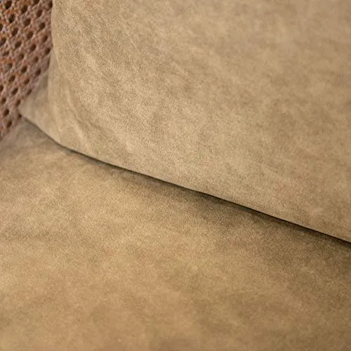 Amadeus Fauteuil Christie cannage et Cuir, Brown, Unique
