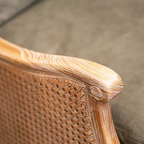 Amadeus Fauteuil Christie cannage et Cuir, Brown, Unique