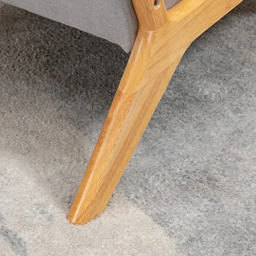 HOMCOM Fauteuil de Salon Design Moderne Chaise de Loisirs avec Coussin et Pieds en Bois de d'hévéa Charge Max. 120 Kg 61 x 71 x 76 cm Gris