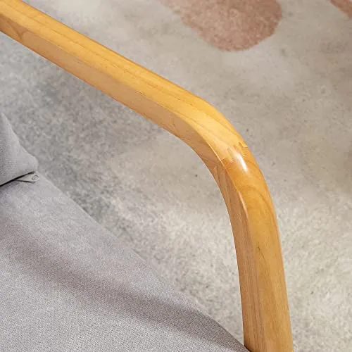 HOMCOM Fauteuil de Salon Design Moderne Chaise de Loisirs avec Coussin et Pieds en Bois de d'hévéa Charge Max. 120 Kg 61 x 71 x 76 cm Gris