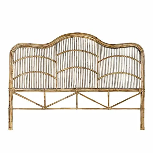 Item Ventemeublesonline TÊTE DE LIT en ROTIN Naturel 178X4X128, Blanc