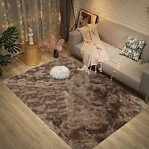 Aujelly Tapis shaggy, surface douce, douillet et antidérapant, carré, style moderne, décoration d'intérieur, pour salon, chambre à coucher, chambre d'enfant, salon, café, 160 x 200 cm