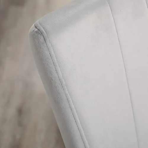 HOMCOM Lot de 4 chaises de Salle à Manger Assise en Velours avec Dossier Chaise de Cuisine Contemporain Chaise de Salon et Pieds en Acier Gris Clair